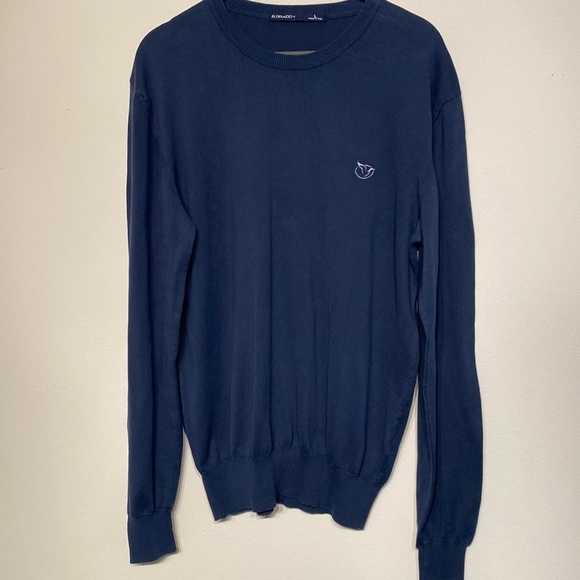 B.Draddy BD Crew Sweater Italian made long sleeve garment dyed in Regal size L - Picture 2 of 10